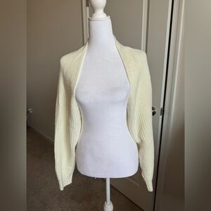 SHEIN Cream Cropped Open-Front Sweater Shrig Size Large NWOT.
